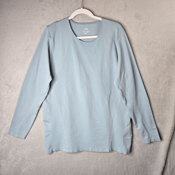 Zuda 4X/5X Basic Layering Long Sleeve Green Gray Color Stretchy - Picture 1 of 8